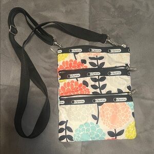 LeSportsac Floral Crossbody Bag - Black and Multicolor